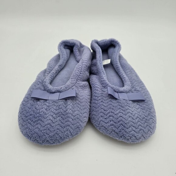 Isotoner Womens Rue Ballet Slippers Size M 6.5-7.5 Chevron Pattern Light Purple - Picture 5 of 6